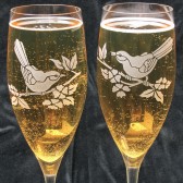 Lovebirds champagne flutes