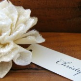 Sparkling Wooden Cream Place Cards
