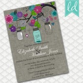Spring Mason Jars Wedding Invitation