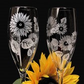 Sunflower Wedding Champagne Flutes