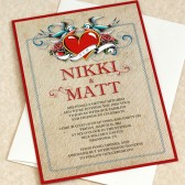Tattoo Heart Wedding invitation