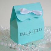 Tiffany Favor Bag Personalized with the names of the Bride & Groom