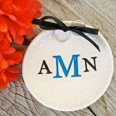 Triple Monogram Ring Bearer Bowl