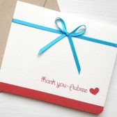 Turquoise and Red Wedding Thank You Card