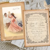 Wedding Invitation Card - Allaire Vintage Photo Personalized 5"x7"