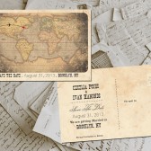 Wedding Save The Date Cards - Destination Vintage Personalized 4"x6"