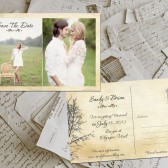 Wedding Save The Date Cards - TwinePark Vintage Photo Personalized 4"x6"
