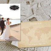Wedding Thank You Cards - Travel II Vintage Photo Personalized 4"x6"
