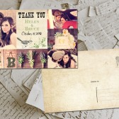 Wedding Thank You Card - Toulouse Vintage Photo Personalized 4"x6"