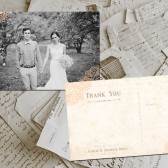 Wedding Thank You Card - La Rochelle Vintage Lace Photo Personalized 4"x6"