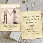 Save The Date Polaroid Cards - KeyWest Vintage Photo Personalized 4.25"x5.5"