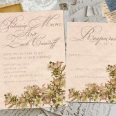  Wedding Invite and RSVP - Pierrette Vintage Elegant Personalized Card Suite