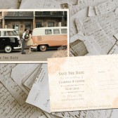 Wedding Save The Date Cards - LoopTheGarden Vintage Lace Photo Personalized 4"x6"