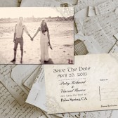 Wedding Save The Date Card - HoverBay Vintage Lace Photo Personalized 4"x6"
