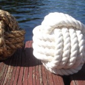 Nautical Wedding - 20 Nautical Rope Table Number Holders - Manila and Cotton mix -Set of 20 little wedding knots