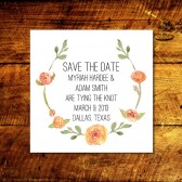 Rustic Watercolor Floral Wreath Save the Date