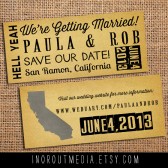Oversized Punk Rustic Save the Date