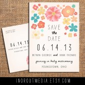 Rustic Illustrated Flowers Save the Date