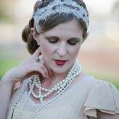 The Mabel - Floral Beaded Lace Tie Headband