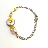 shabby rose cameo bracelet