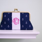 monogrammed anchor clutch bag