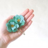 Aqua Mint Felt Floral Hair Pins