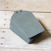 Textured Ash Gray Grey Dark Gray Wedding Scalloped Price Tags Hang Tags Party Favors Set of 50 DIY appox 1 1/4 x 2 1/4 inches