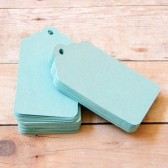 Aqua Blue Wedding Scalloped Price Tags Hang Tags Party Favors Set of 50 DIY appox 1 1/4 x 2 1/4 inches