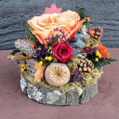 autumn orange rose woodland cake topper
