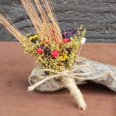 autumn wheat boutonniere