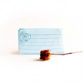 Cosmetic clutch Pleated Wedding Bridal clutch Bridesmaid Gift Idea Clutch Baby Blue Rose by Lolos