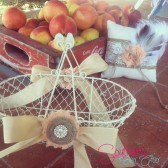 Chicken wire flower girl basket & ring bearer set