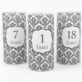 Damask Table Number Vase Wraps