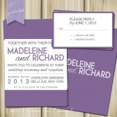 Subway Style Modern Block Text Wedding Invitation and RSVP. Printable and Personalize.