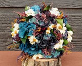 blue hydrangea bouquet