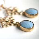 Powder Blue, Turquoise, Gold Earrings, Light Blue, Blue Earrings