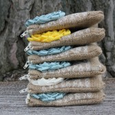 6 Burlap and Lace Wedding Clutch - Bridesmaid Clutch