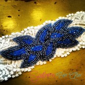 Blue Peacock Garter Set