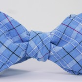 blue plaid seersucker bowtie