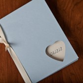 Simple wedding program with colored cardstock