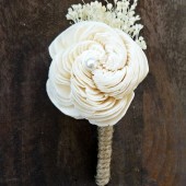 Ivory Boutonniere- Made to Order Groom, Groomsmen, Sola Flower, Wedding, Wedding Flowers, Shabby Chic Wedding, Rustic Wedding