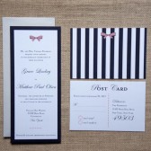 Preppy Bows and Stripes Wedding Invitations