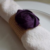 Rosette and Burlap Napkin Ring