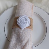 Rosette and Burlap Napkin RIng