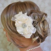 chiffon rhinestone bridal hair flower fanciestrands
