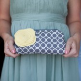 Chevron Clutch Set, Grey and Yellow 