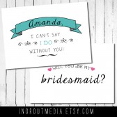 Will You Be My Bridesmaid, personalized banner card