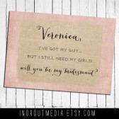 Will You Be My Bridesmaid card - calligraphy style