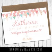 Bunting Will You Be My Bridesmaid card