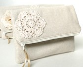 Oatmeal Bridesmaids clutch 
